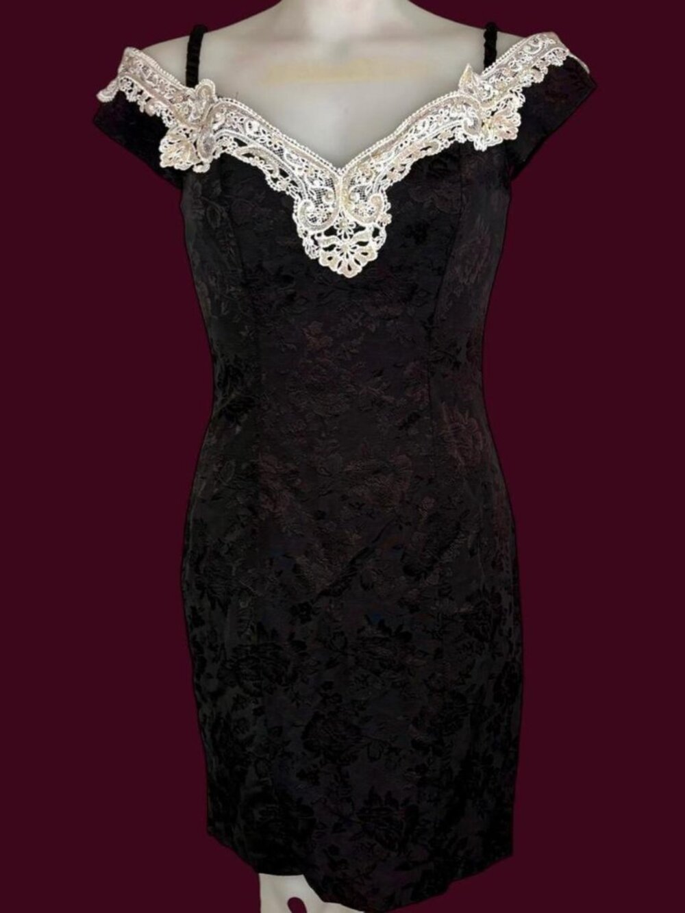 Vintage Zum Zum black velvet bodycon cocktail dress